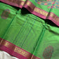 Green Kanchi Cotton Saree with small border and mango motif zari pallu – Zari & Thread Edit by House of Thansha