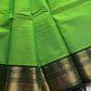 Green Kanchi cotton saree with subtle golden zari border