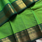 Kanchi cotton saree with subtle golden zari border – House of Thansha