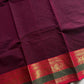Pink infused maroon Kanchi cotton saree with subtle golden zari border – House of Thansha