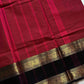 Subtle Weaves – Maroon & Black Kanchi Cotton Saree
