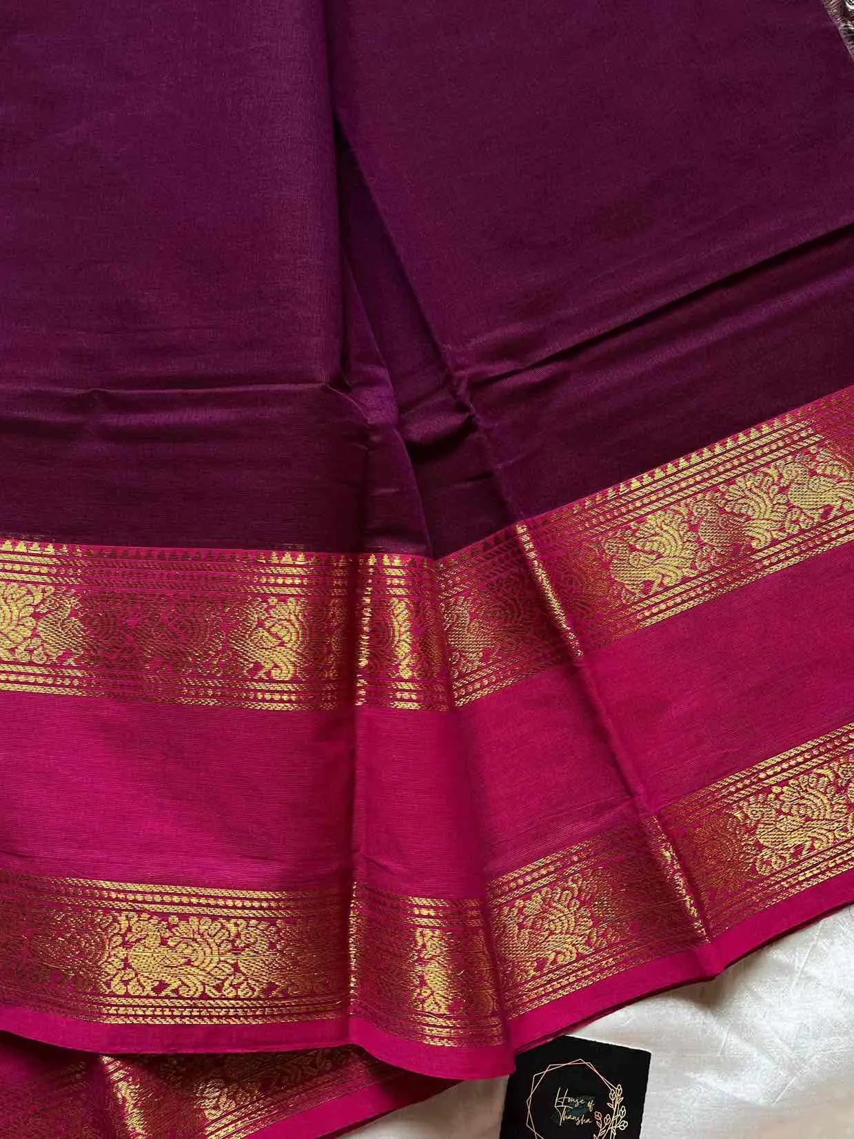 Subtle Weaves – Plum Pink Kanchi Cotton Saree