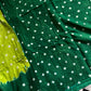 Green Handknotted Sungudi Cotton Saree with blouse piece, handcrafted handloom