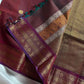 Brown 120-count Kanchi cotton saree | House of Thansha