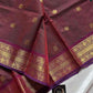 Brown 120-count Kanchi cotton saree | House of Thansha