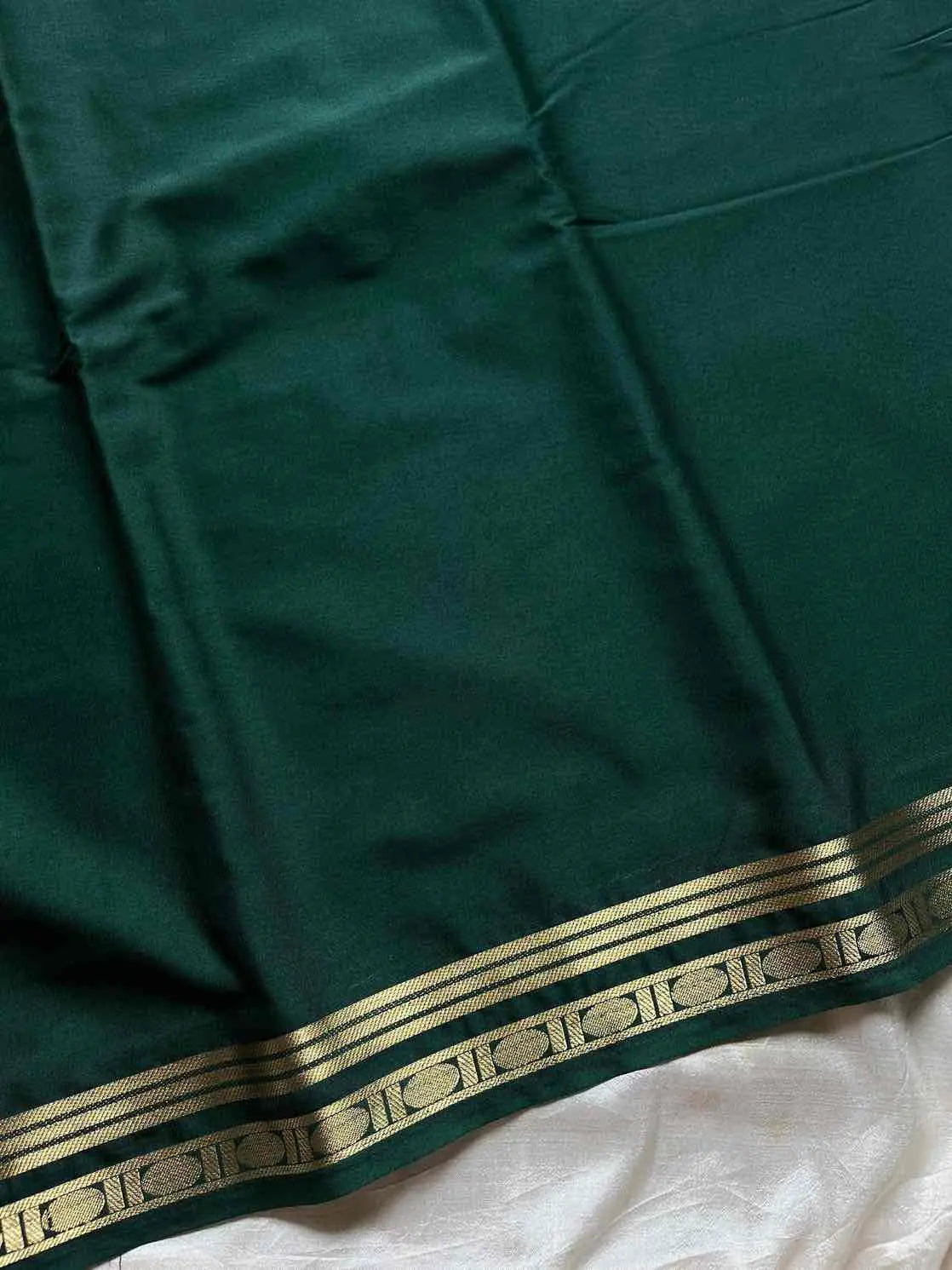 Vibrant Semi Mysore Silk saree with zari border and running blouse – House of Thansha