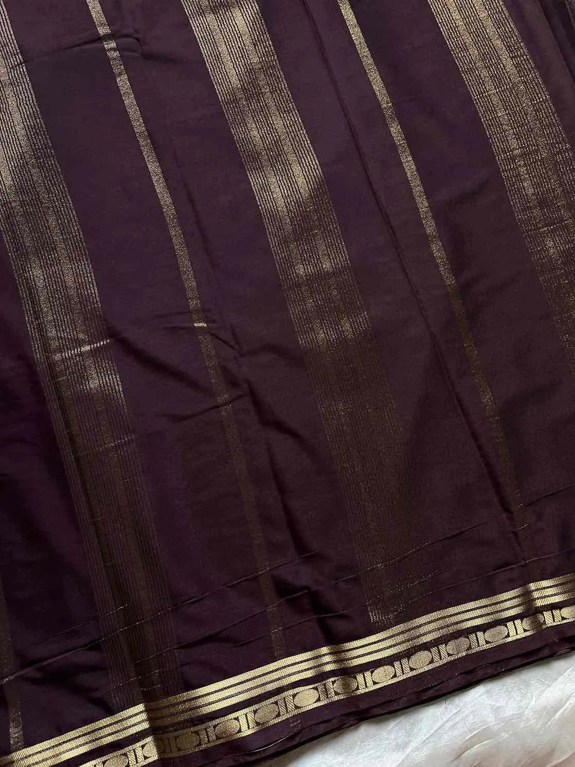 Vibrant Semi Mysore Silk saree with zari border and running blouse – House of Thansha