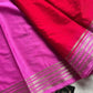 Semi Mysore Silk saree – Red & Pink
