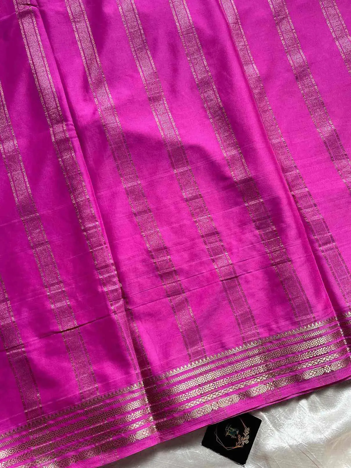 Semi Mysore Silk saree – Red & Pink