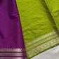 Semi Mysore Silk Saree – Violet with Green