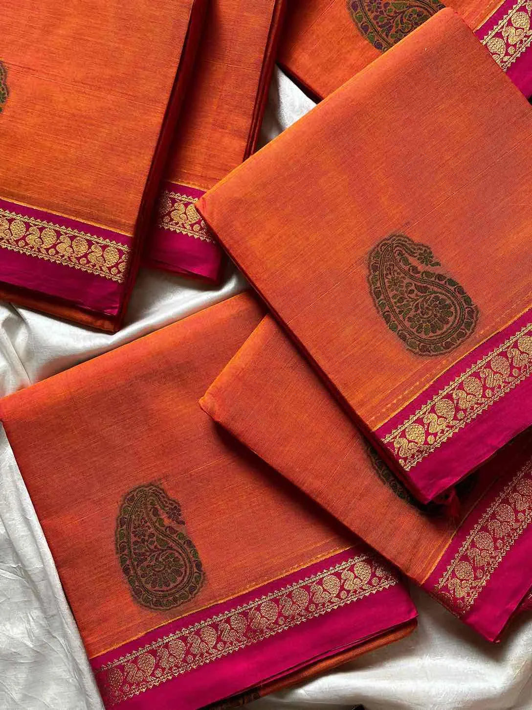 Zari & Thread Edit | Kanchi Cottons – Orange