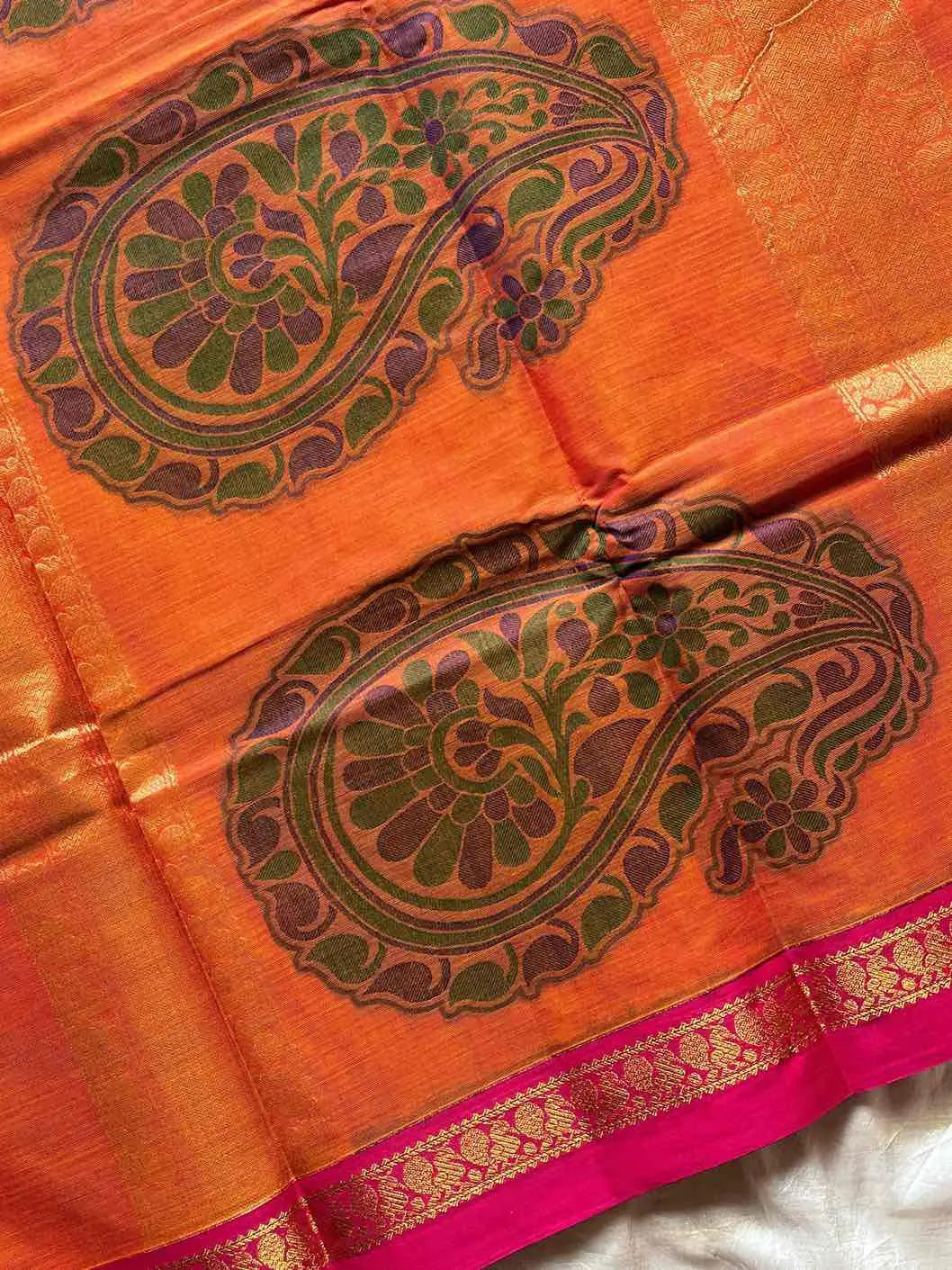 Zari & Thread Edit | Kanchi Cottons – Orange