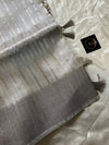 Silver Organza Tissue Saree with matching blouse