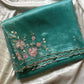 Soft organza saree with floral hand embroidery, flowy non-stiff drape by House of Thansha