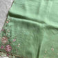 Soft organza saree with floral hand embroidery, flowy non-stiff drape by House of Thansha
