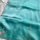 Soft organza saree with floral hand embroidery, flowy non-stiff drape by House of Thansha