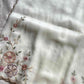 Soft organza saree with floral hand embroidery, flowy non-stiff drape by House of Thansha