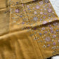 Soft organza saree with floral hand embroidery, flowy non-stiff drape by House of Thansha