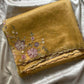 Soft organza saree with floral hand embroidery, flowy non-stiff drape by House of Thansha