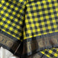 Chinnalampattu | Vegan Silk Saree – Yellow & Grey Checks