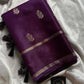 Crepe Silk Saree – Dark Berry Purple