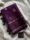 Crepe Silk Saree – Dark Berry Purple