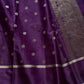 Crepe Silk Saree – Dark Berry Purple
