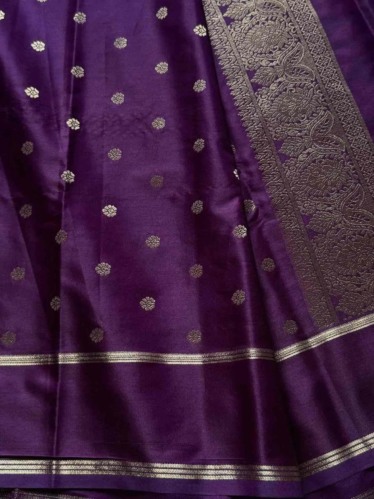 Crepe Silk Saree – Dark Berry Purple