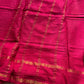 Green Atchu Kattu Sungudi cotton saree with pink border