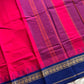 Pink Chettinadu cotton saree with thread-woven korvai border and running blouse
