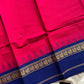 Pink Chettinadu cotton saree with thread-woven korvai border and running blouse