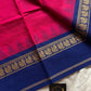 Chettinadu Cotton Saree | Pink with Thread-Woven Korvai Border