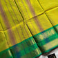 Green Chettinadu cotton saree with subtle weave and Ganga Jamuna border