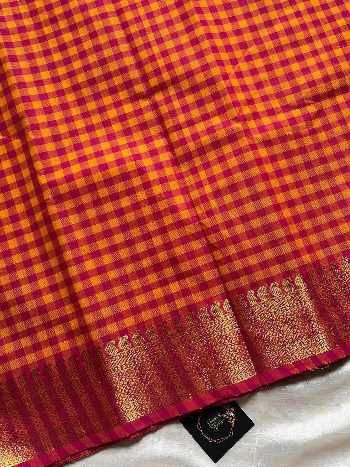 Mini Kattam – Pink Chettinadu cotton (Without Blouse)