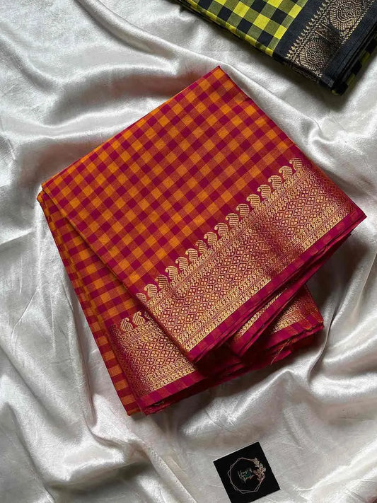 Mini Kattam – Pink Chettinadu cotton (Without Blouse)