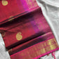 Kanchi silk cotton saree maroon with traditional weave