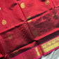 Handloom silk cotton saree in maroon – House of Thansha