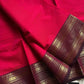 Handwoven Kanchi cotton saree with zari border – House of Thansha