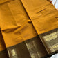 Yellow Kanchi cotton saree with subtle golden zari border – House of Thansha