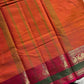 Orange Kanchi cotton saree with subtle golden zari border – House of Thansha