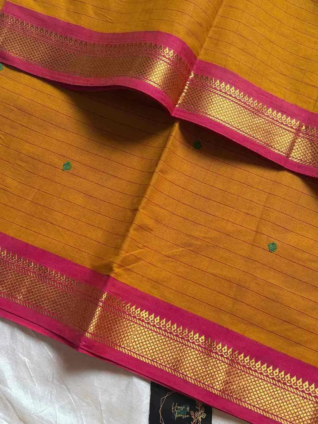 Kanchi Cotton Kattam Checks Saree – Yellow | Small Contrast Border | House of Thansha