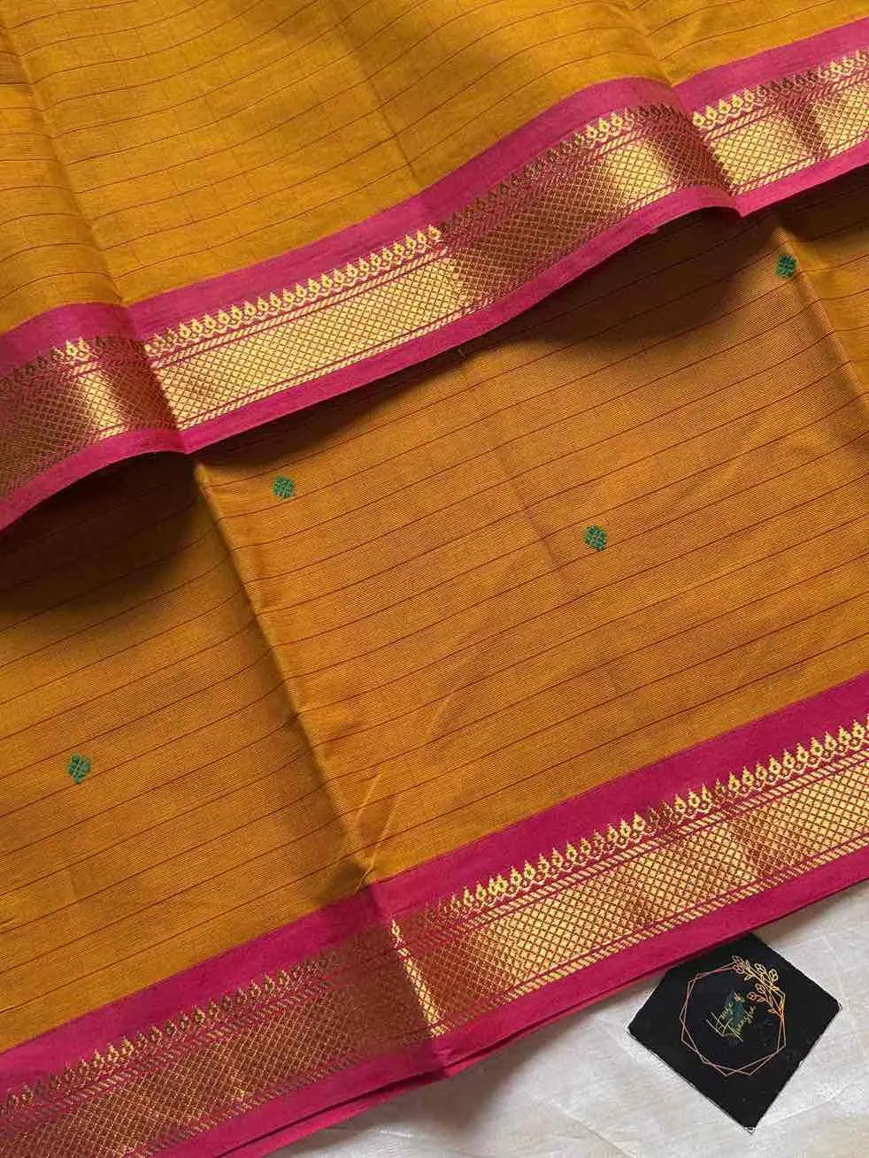 Kanchi Cotton Kattam Checks Saree – Yellow | Small Contrast Border | House of Thansha