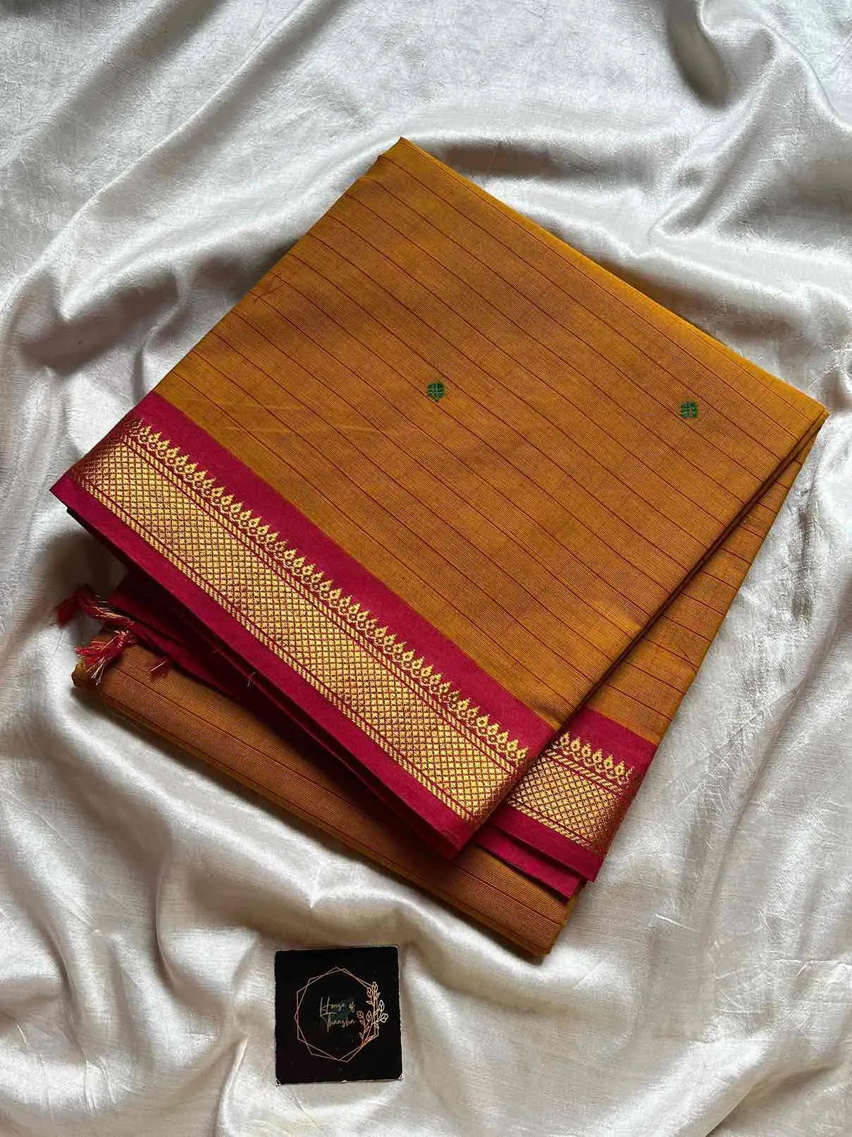 Kanchi Cotton Kattam Checks Saree – Yellow | Small Contrast Border | House of Thansha