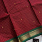 Kanchi Cotton Kattam Checks Saree – Maroon