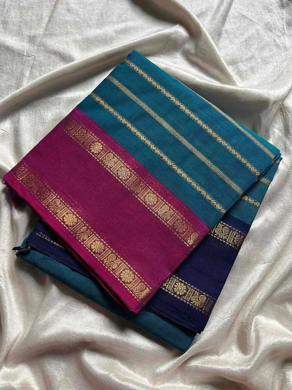 Kanchi Cotton Saree | Velthari Weave – Blue