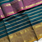 Kanchi Cotton Saree | Velthari Weave – Peacock Teal