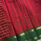 Kanchi cotton saree with Velthari weave and Ganga Jamuna border – House of Thansha