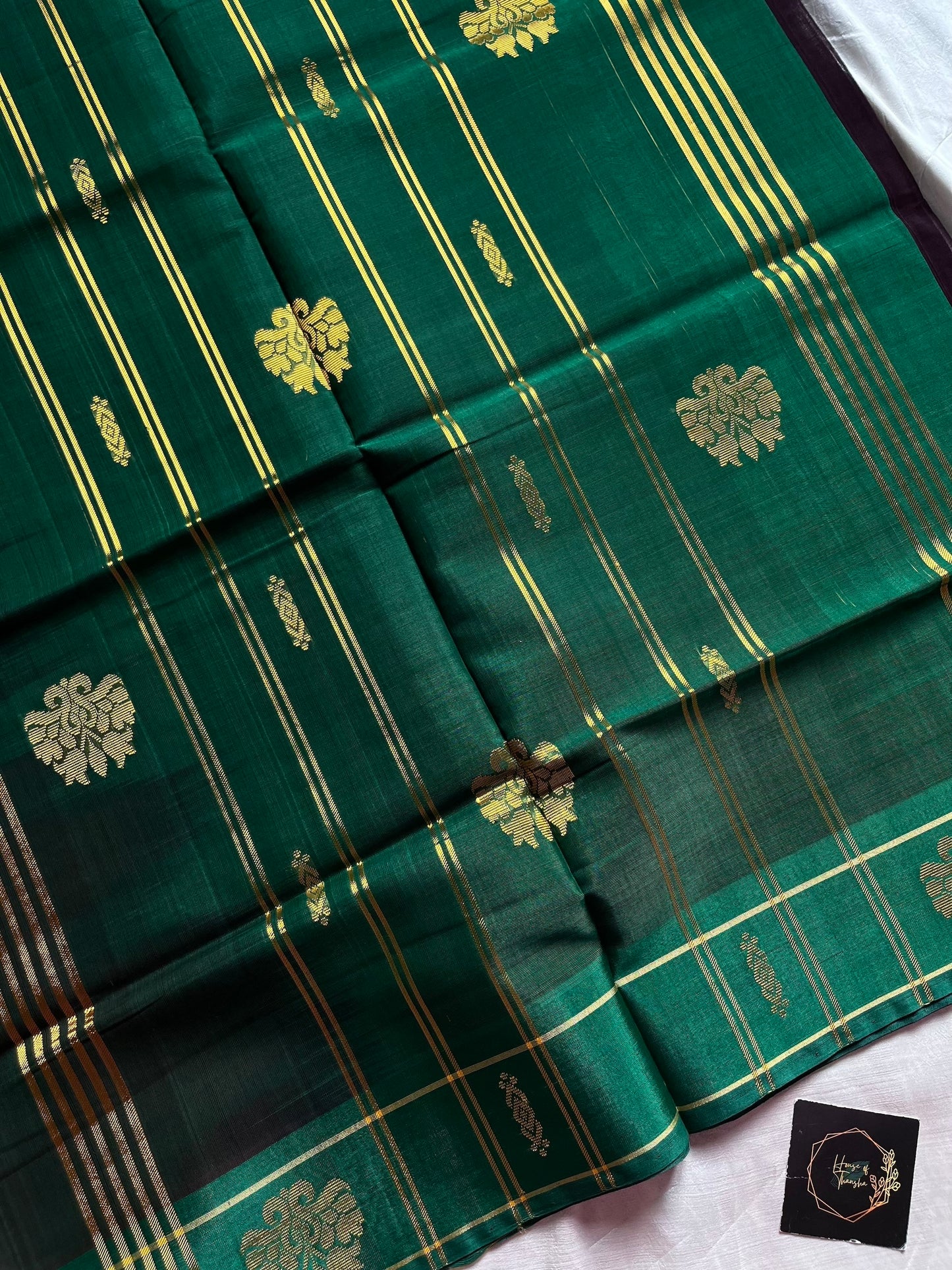 Devendra Vegan Weaves Coffee Brown Handloom Art Silk Saree with Contrast Border and Pallu | House of Thansha