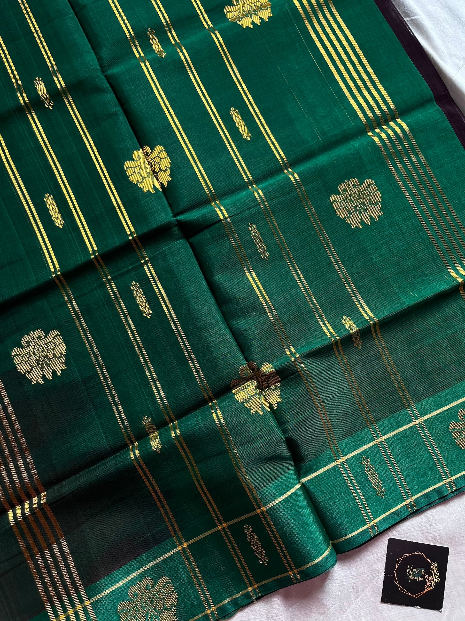 Devendra Vegan Weaves Blueish Purple Handloom Art Silk Saree with Contrast Border and Pallu | House of Thansha