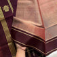 Vegan Weaves – Pastel brown Handloom Art Silk Saree